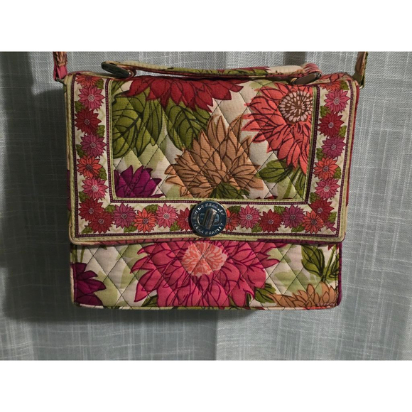 Women's Vera Bradley Floral Hello‎ Dahlia Julia Crossbody Purse - Picture 2 of 10